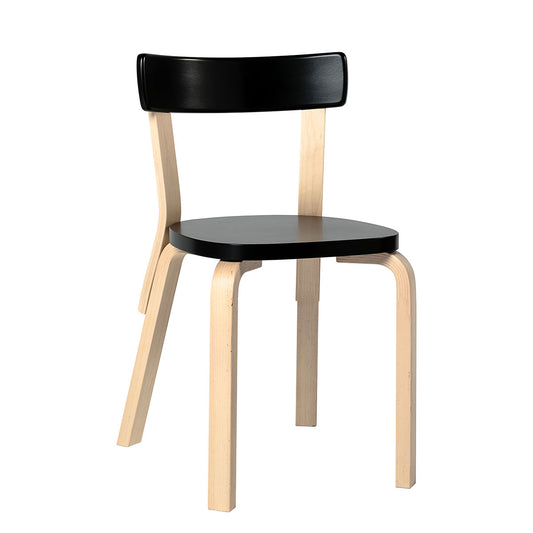 69 Chair | Black Lacquered Seat and Back