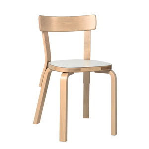 69 Chair | White Laminate Seat Birch Back