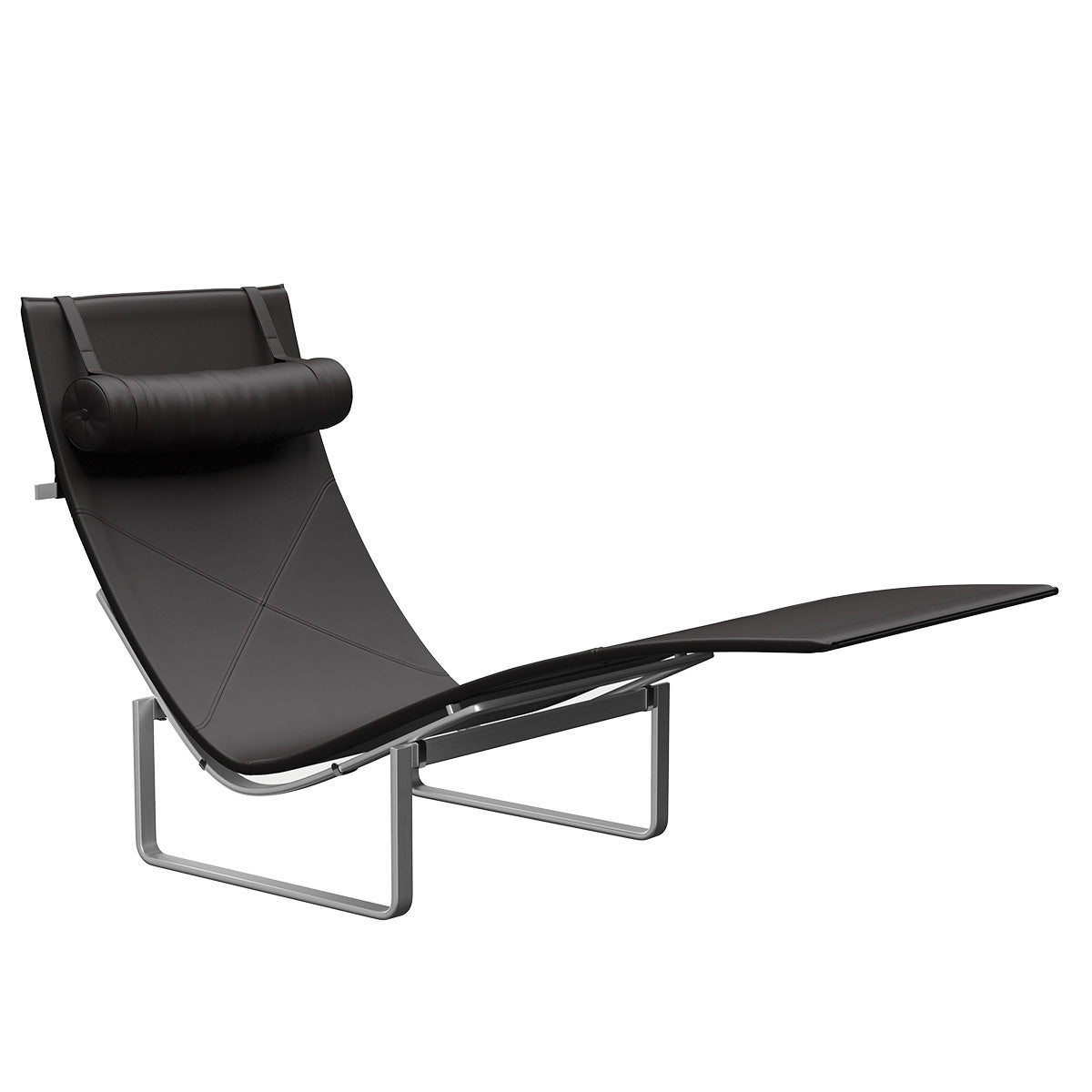 PK24 Chaise Longue | Classic Leather Black-Brown