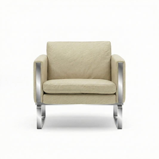CH101 Armchair | Leather Thor 300 Cream - Generated