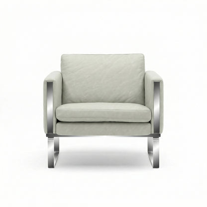 CH101 Armchair | Leather Thor 390 White - Generated
