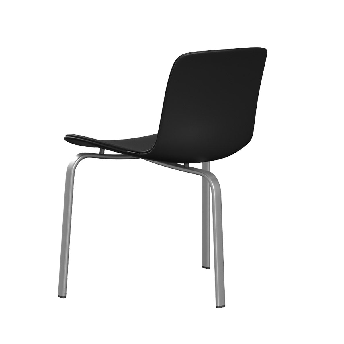 PK8 Chair | Black Leather with Black Plastic Shell