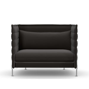 Alcove Love Seat Sofa | Credo 05 Chocolate/Black Fabric
