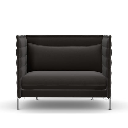 Alcove Love Seat Sofa | Credo 05 Chocolate/Black Fabric