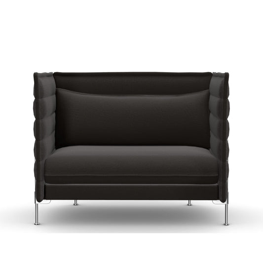 Alcove Love Seat Sofa | Credo 05 Chocolate/Black Fabric