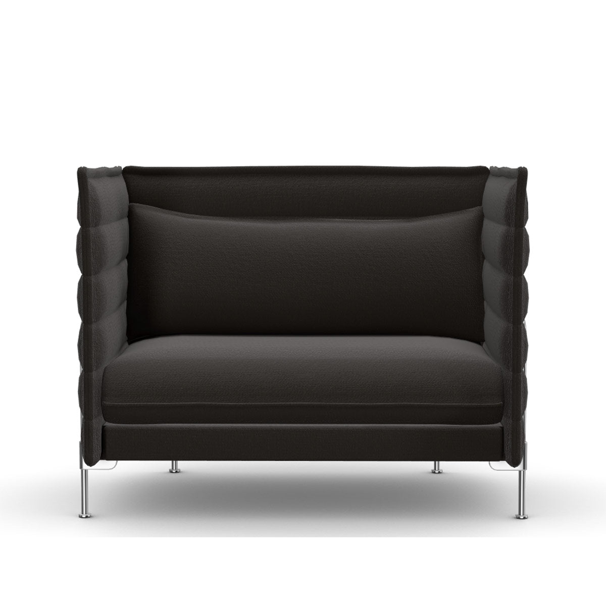 Alcove Love Seat Sofa | Credo 05 Chocolate/Black Fabric