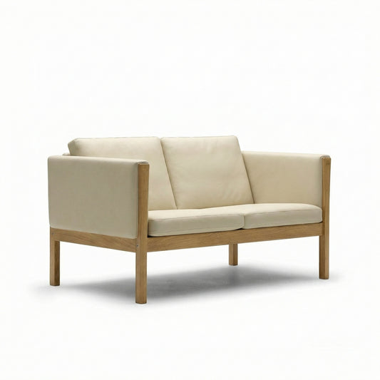 CH162 2 Seat Sofa | Leather Thor 300 Cream - Generated