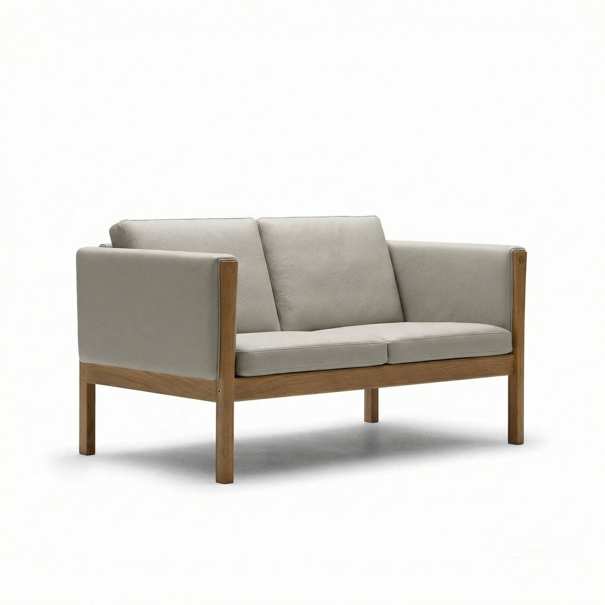 CH162 2 Seat Sofa | Leather Thor 310 Pale Grey - Generated