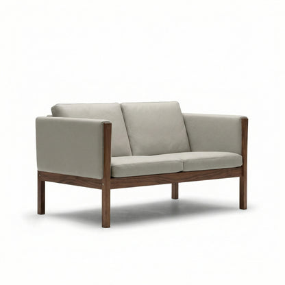 CH162 2 Seat Sofa | Leather Thor 310 Pale Grey - Generated