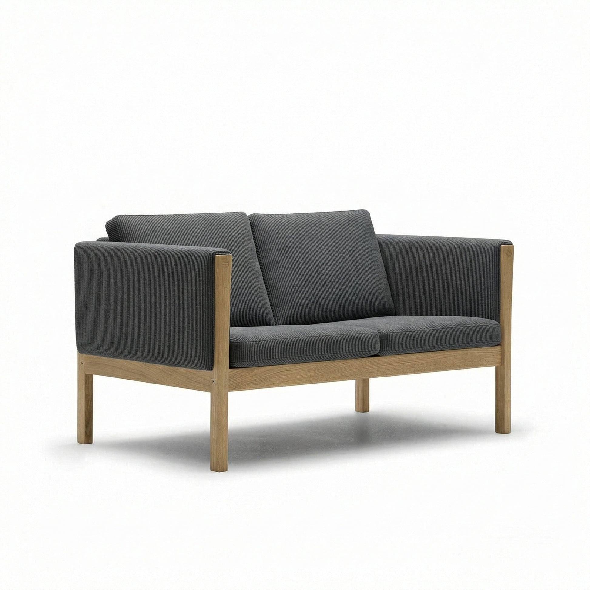 CH162 2 Seat Sofa | Remix Fabric 173 Dark Grey - Generated