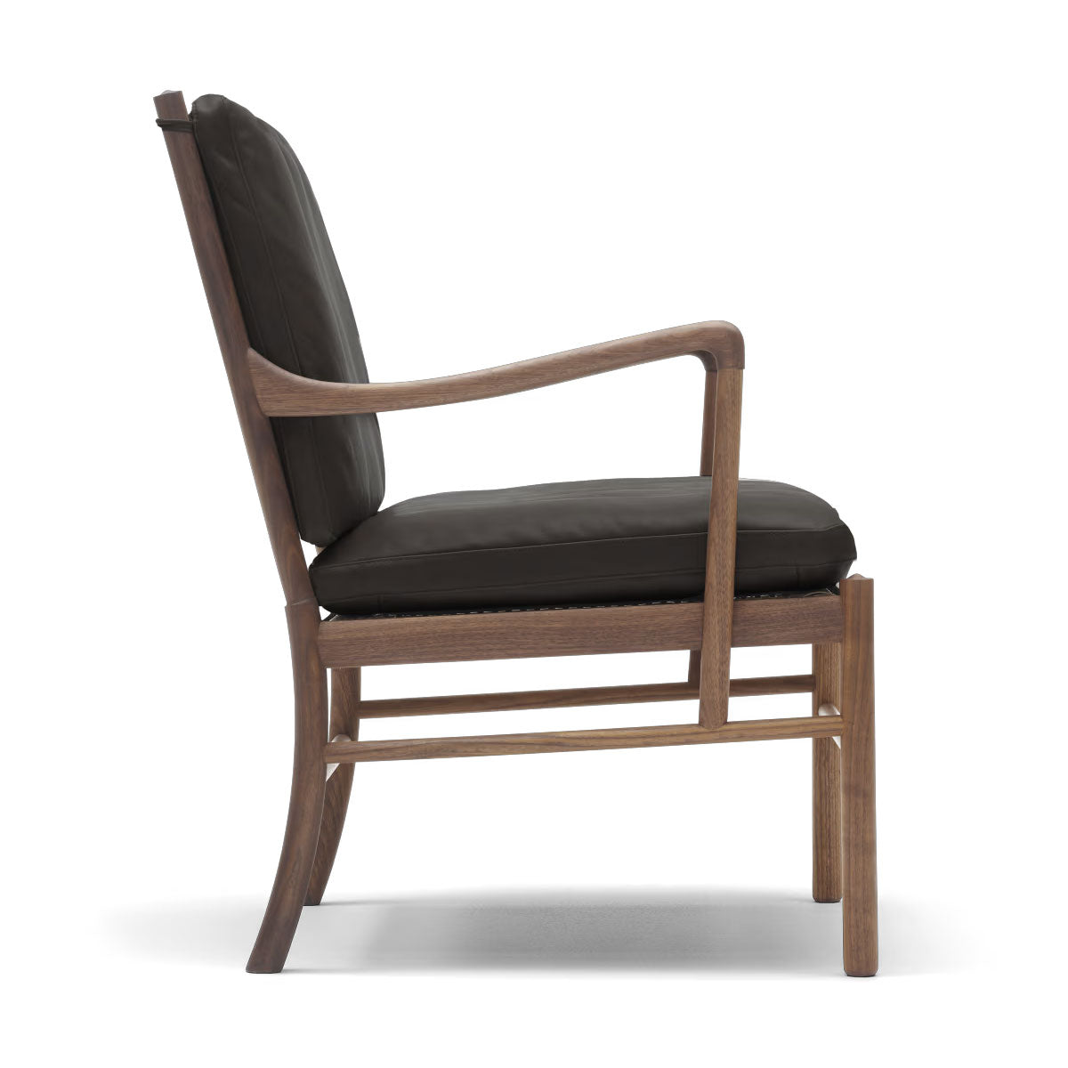 OW149 Colonial Chair | Thor 306 Dark Brown Leather Seat and Back