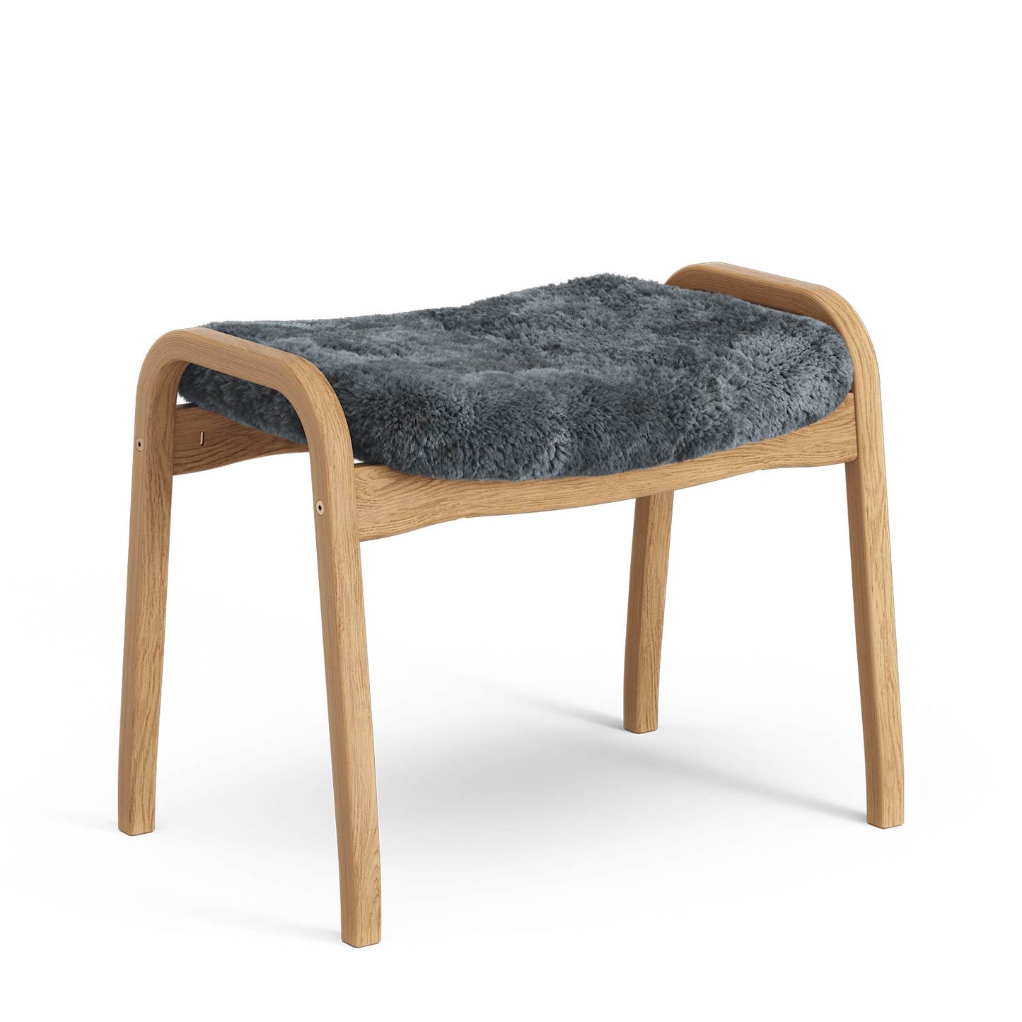 Lamino Footstool | Sheepskin Charcoal