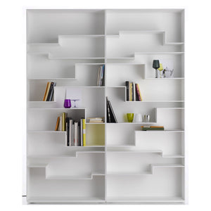 Melody Bookcase | White Lacquer Frame White Back Panel