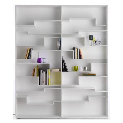 Melody Bookcase | White Lacquer Frame White Back Panel
