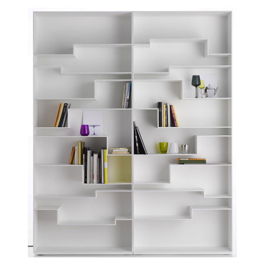 Melody Bookcase | White Lacquer Frame White Back Panel