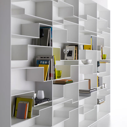 Melody Bookcase | White Lacquer Frame White Back Panel