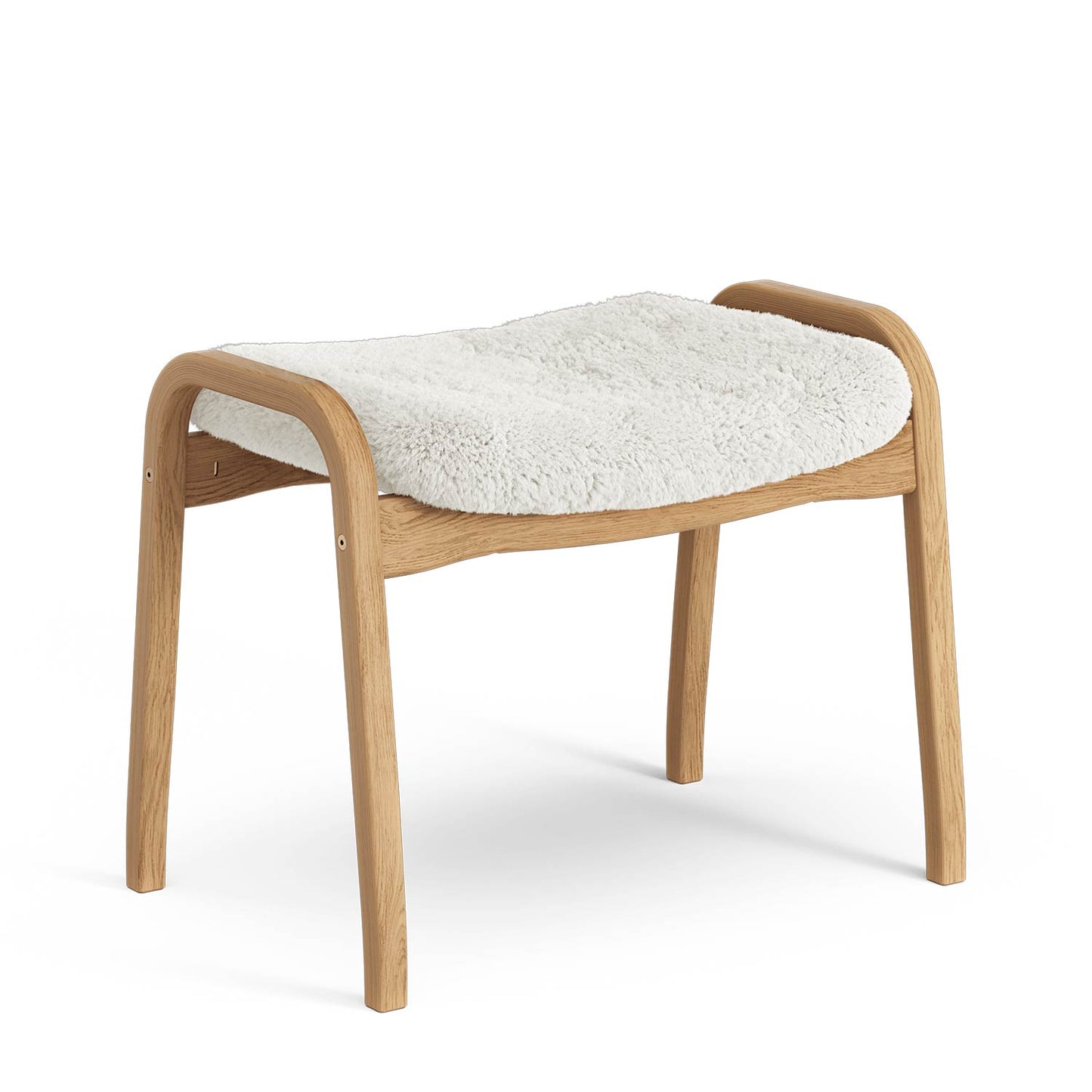 Lamino Footstool | Sheepskin Off White
