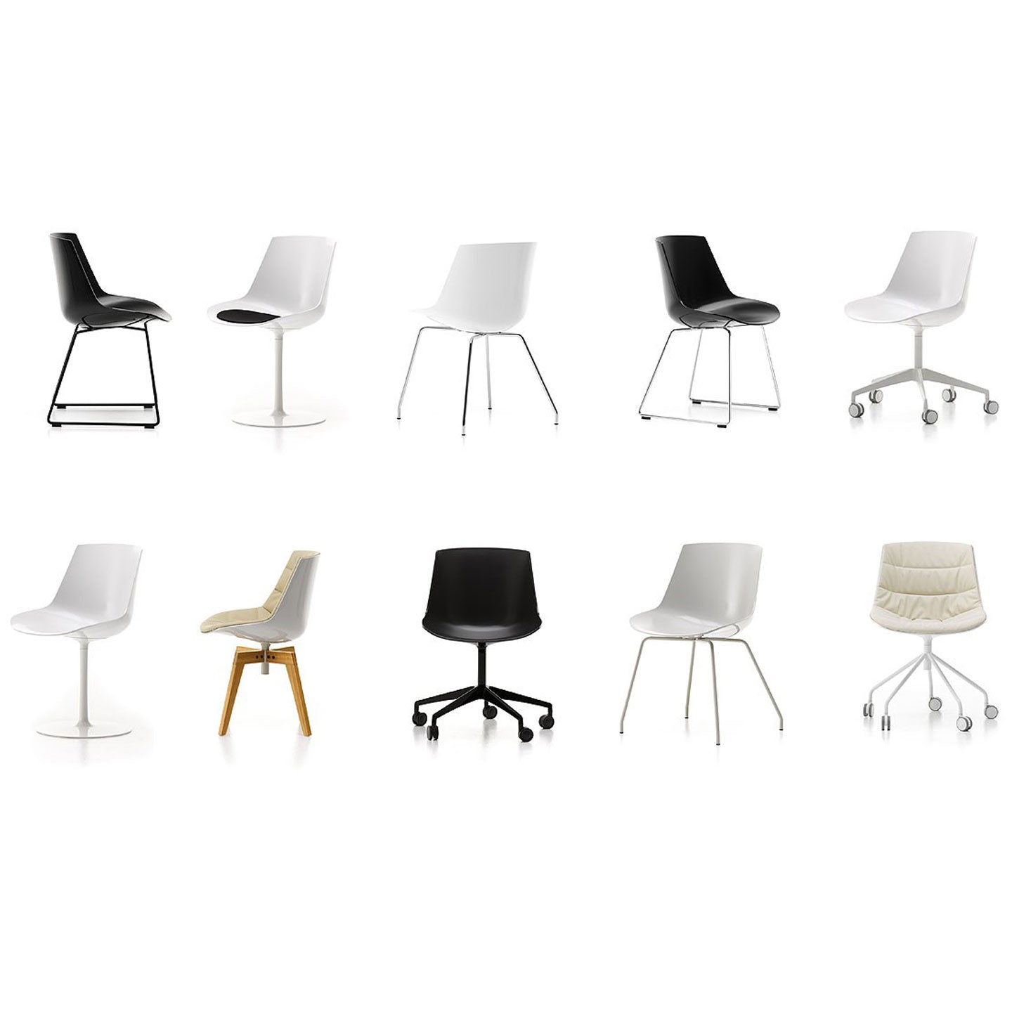 Flow Chair Pedestal Base | White Shell on Pedestal Base