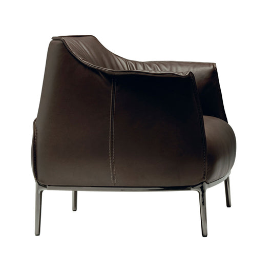 Archibald Armchair | Dark Brown Leather Upholstery Soul Ray