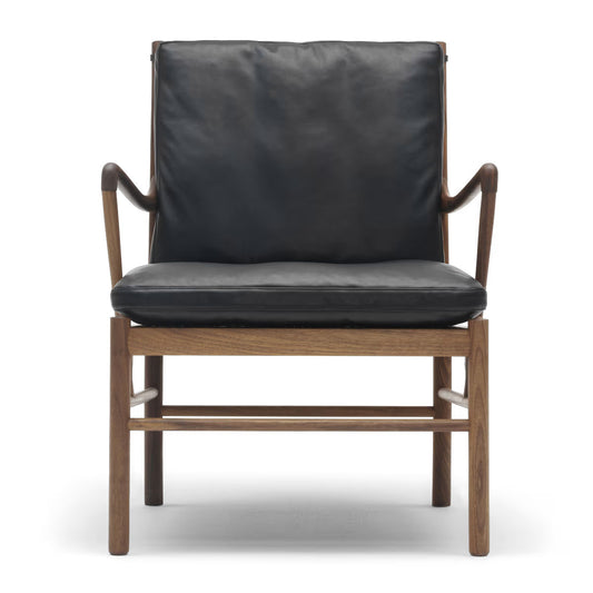 OW149 Colonial Chair | Thor 301 Black Leather Seat and Back