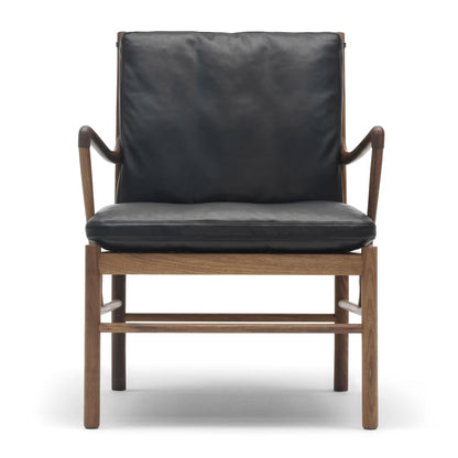 OW149 Colonial Chair | Thor 301 Black Leather Seat and Back