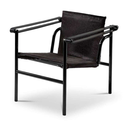 1 Fauteuil a Dossier Basculant | Black Hairyskin Seat