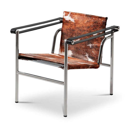 1 Fauteuil a Dossier Basculant | Brown/White/Black Hairyskin Seat