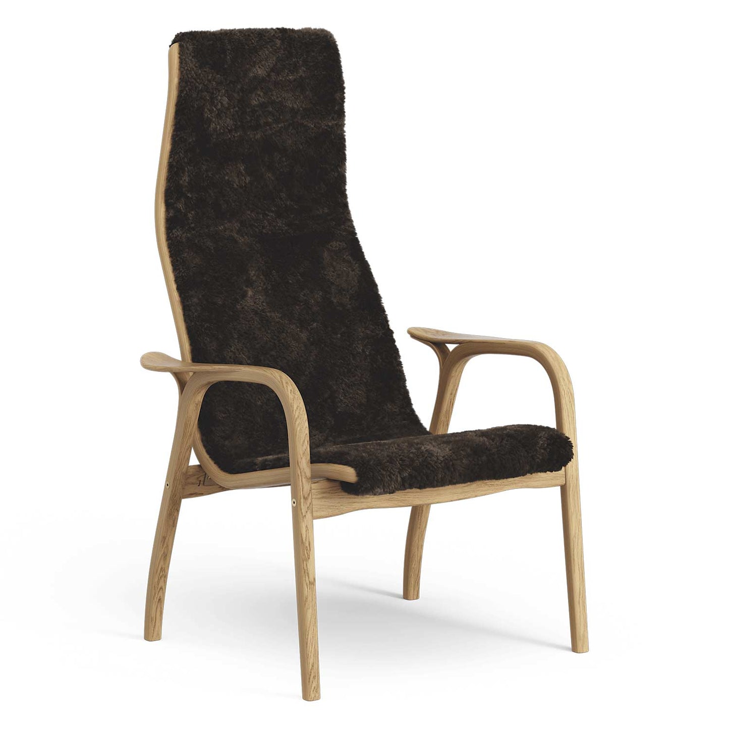 Lamino High Back Chair | Sheepskin Espresso