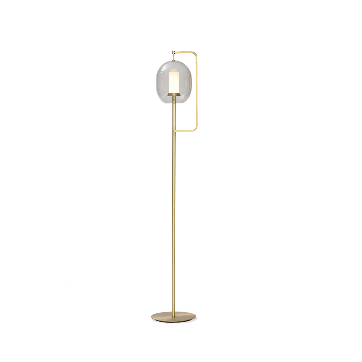 Lantern Medium Floor Lamp | Brass
