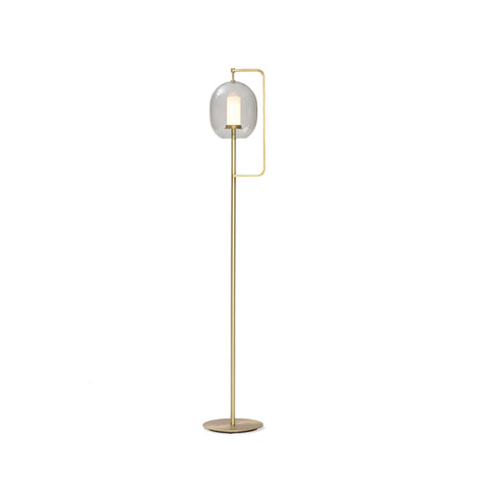 Lantern Medium Floor Lamp | Brass