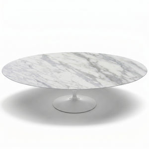 Saarinen Oval Dining Table | Grey Statuarietto Marble Top - Generated
