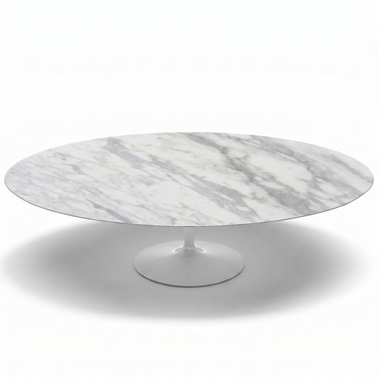 Saarinen Oval Dining Table | Grey Statuarietto Marble Top - Generated