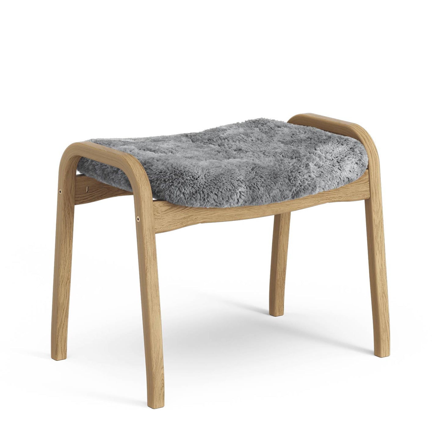 Lamino Footstool | Sheepskin Scandi Grey
