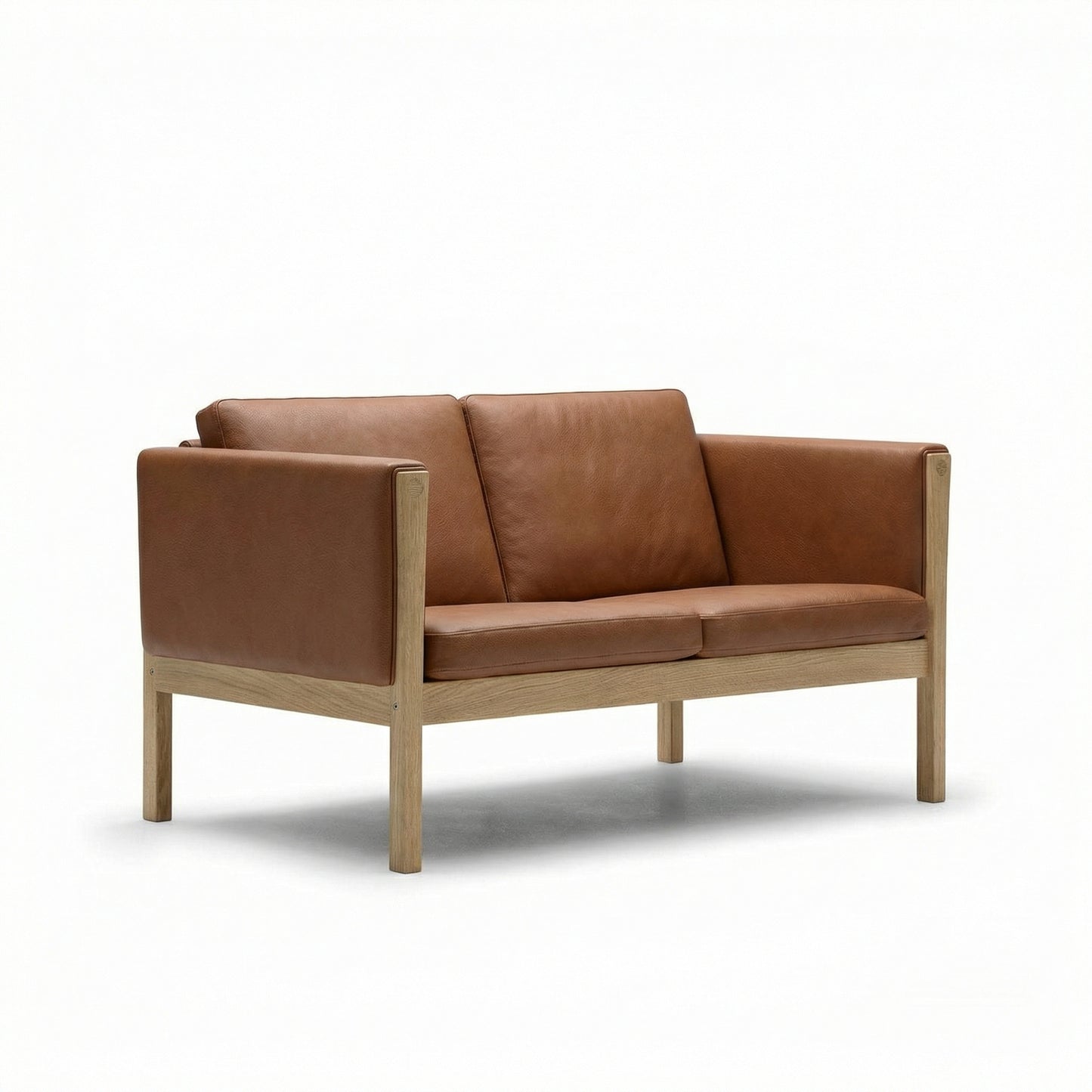 CH162 2 Seat Sofa | Leather Sif 95 Tan - Generated