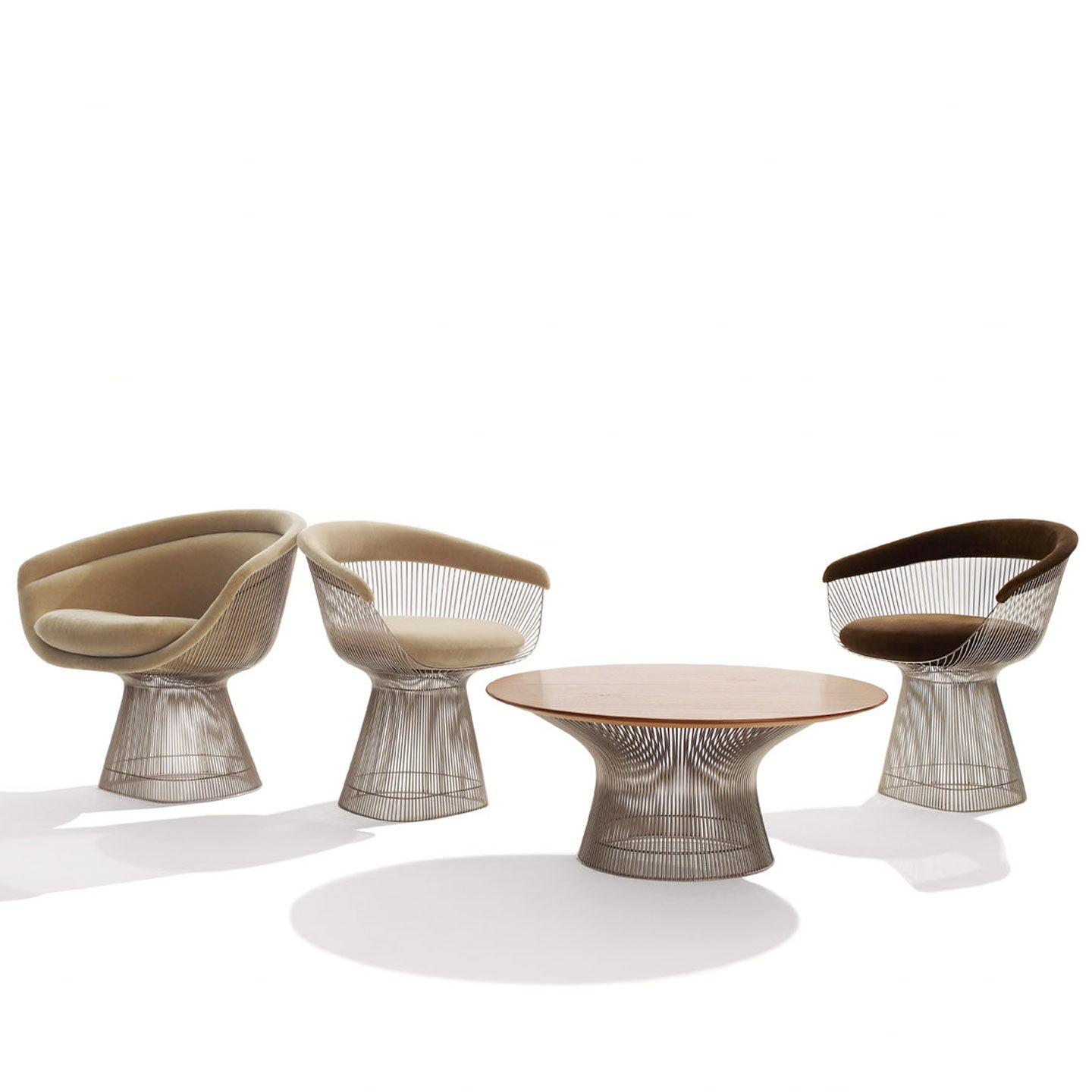 Platner Side Chair | Camel Circa Upholstered Seat