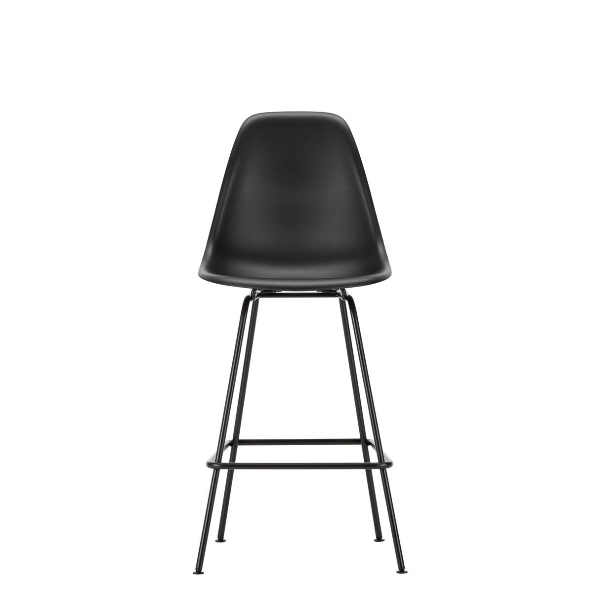 Eames Plastic Stool Medium | Polypropylene Seat Shell in Deep Black