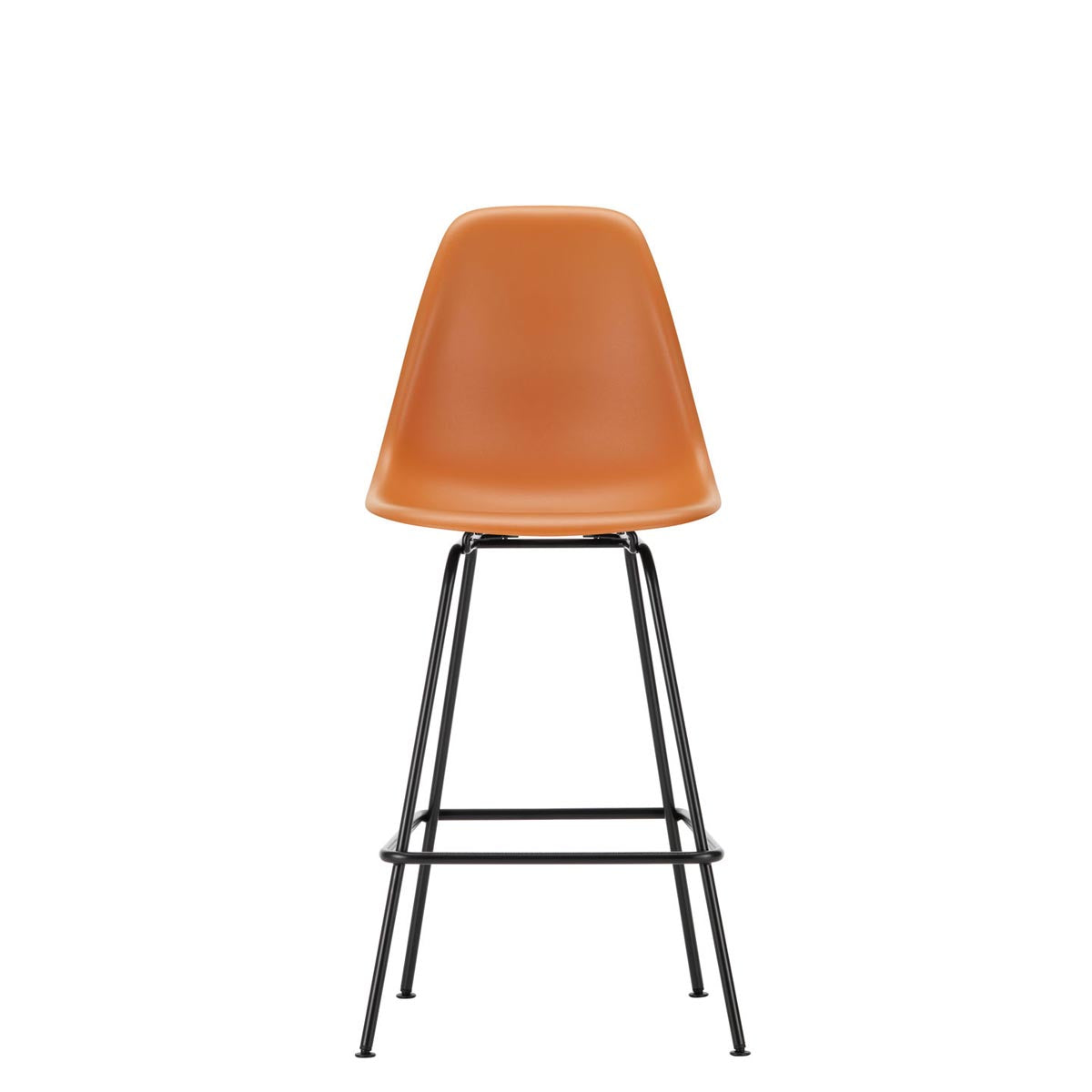 Eames Plastic Stool Medium | Polypropylene Seat Shell in Rusty Orange