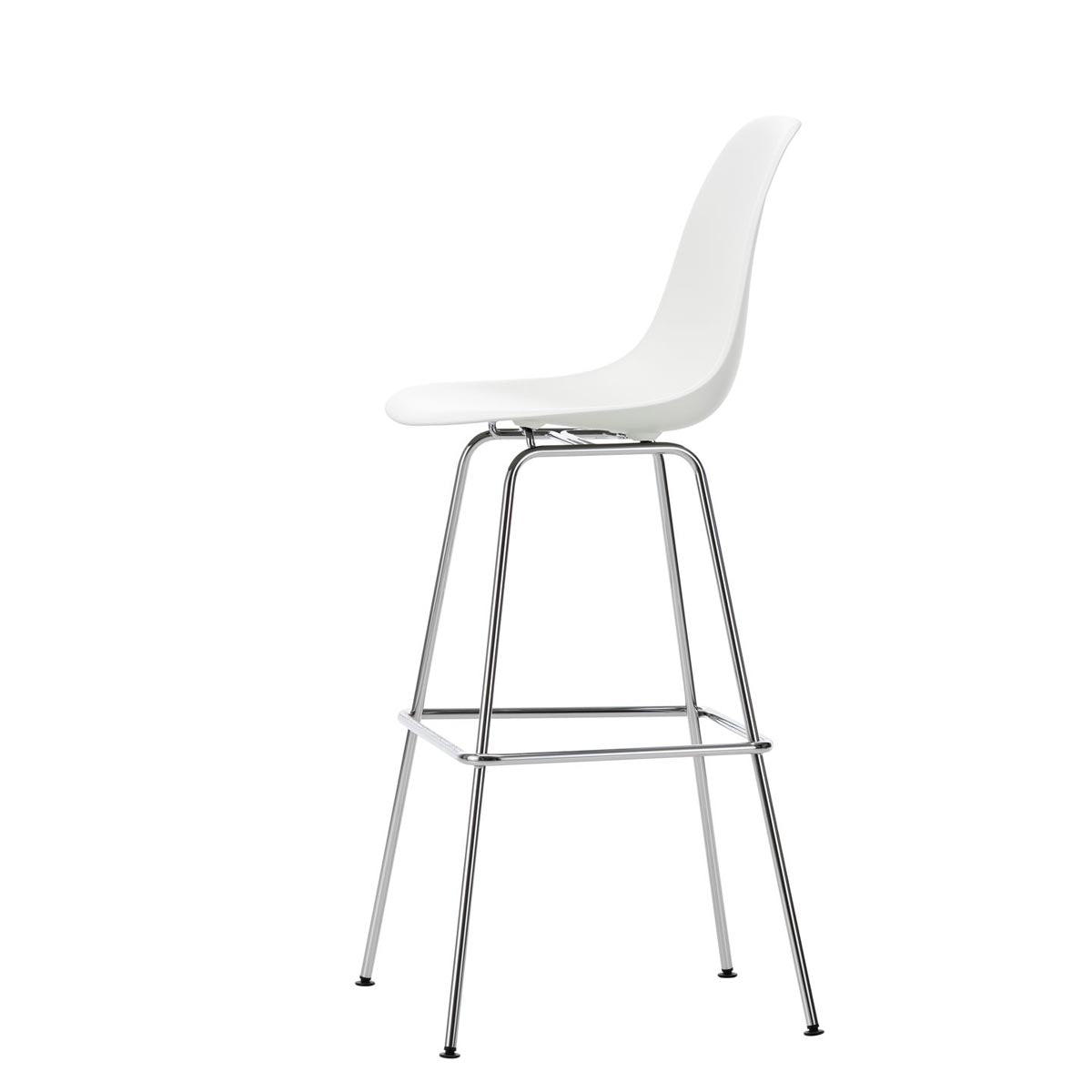 Eames Plastic Stool High | Polypropylene Seat Shell in Cotton White