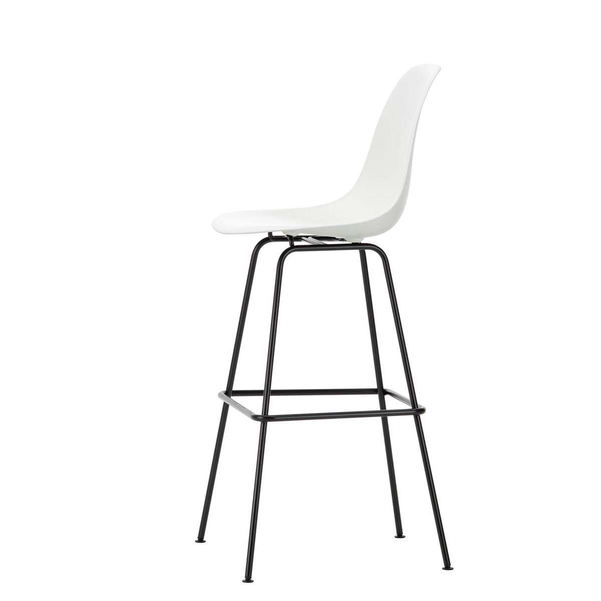 Eames Plastic Stool High | Polypropylene Seat Shell in Cotton White