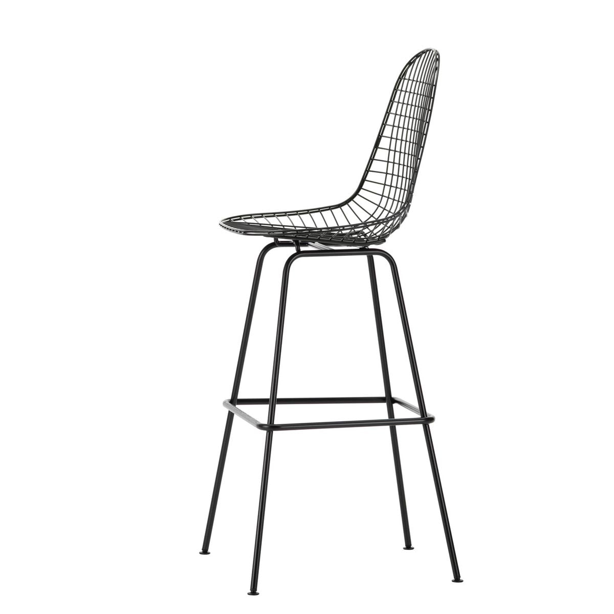 Eames Wire Stool High | Dark Powder Coat Frame with Felt Glides
