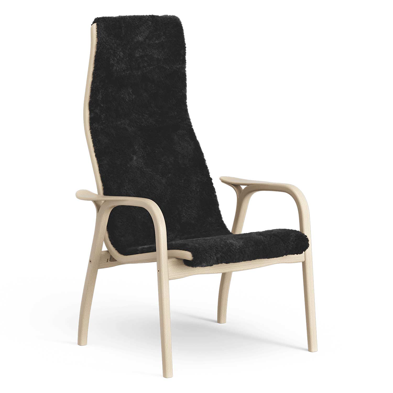 Lamino High Back Chair | Sheepskin Black