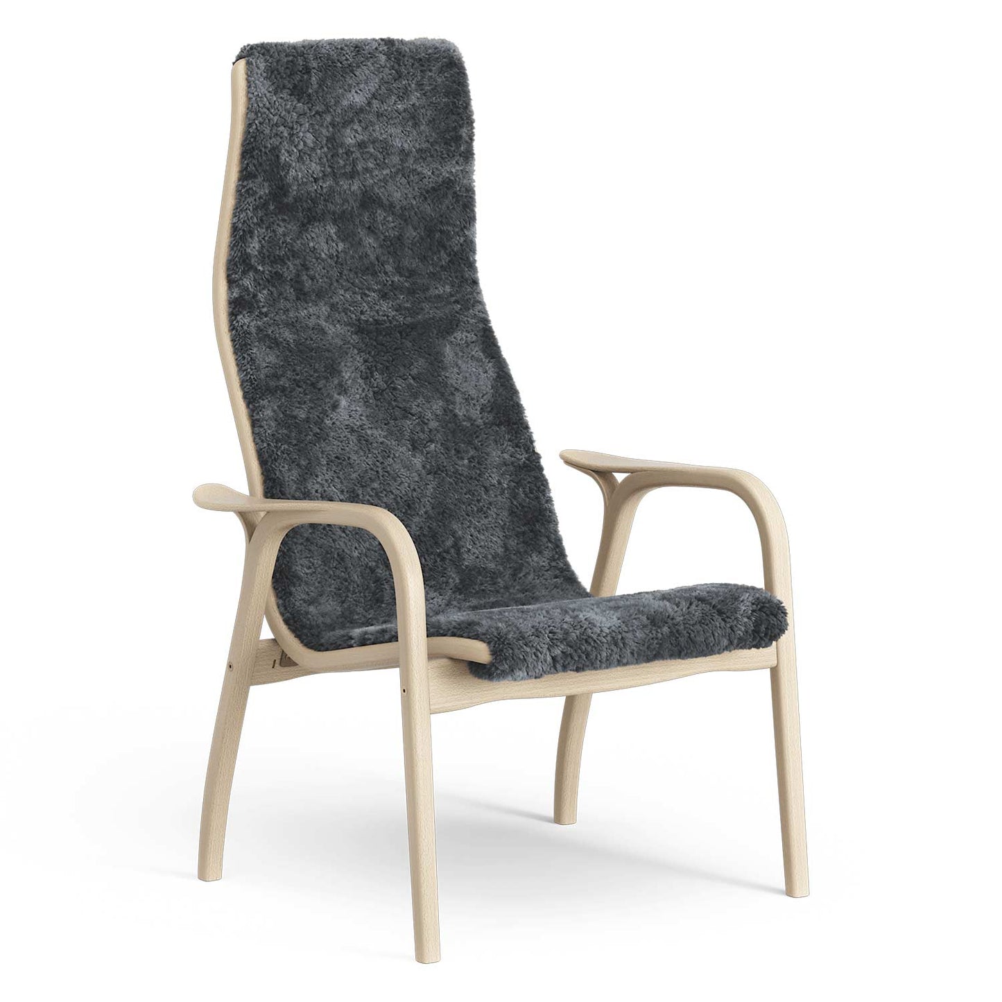 Lamino High Back Chair | Sheepskin Charcoal
