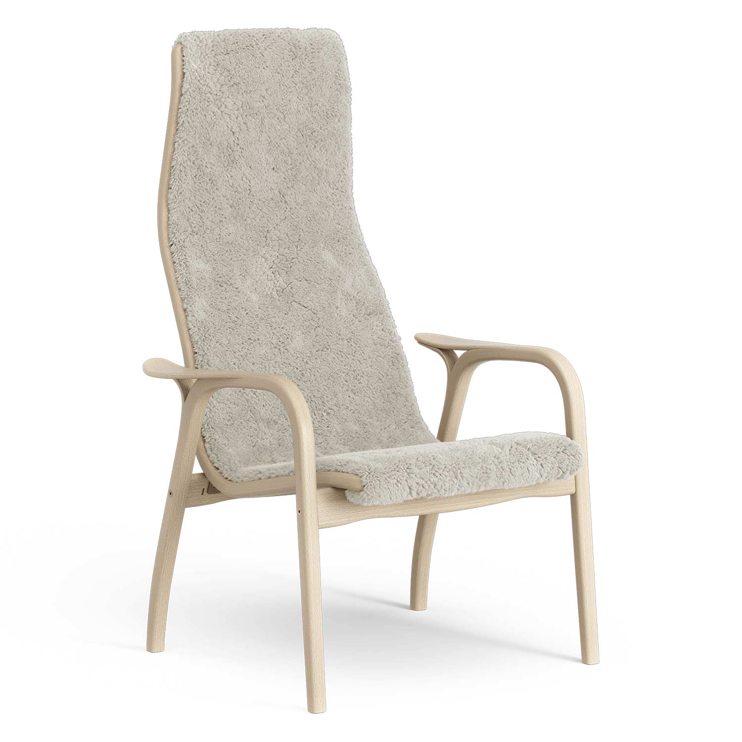 Lamino High Back Chair | Sheepskin Moonlight
