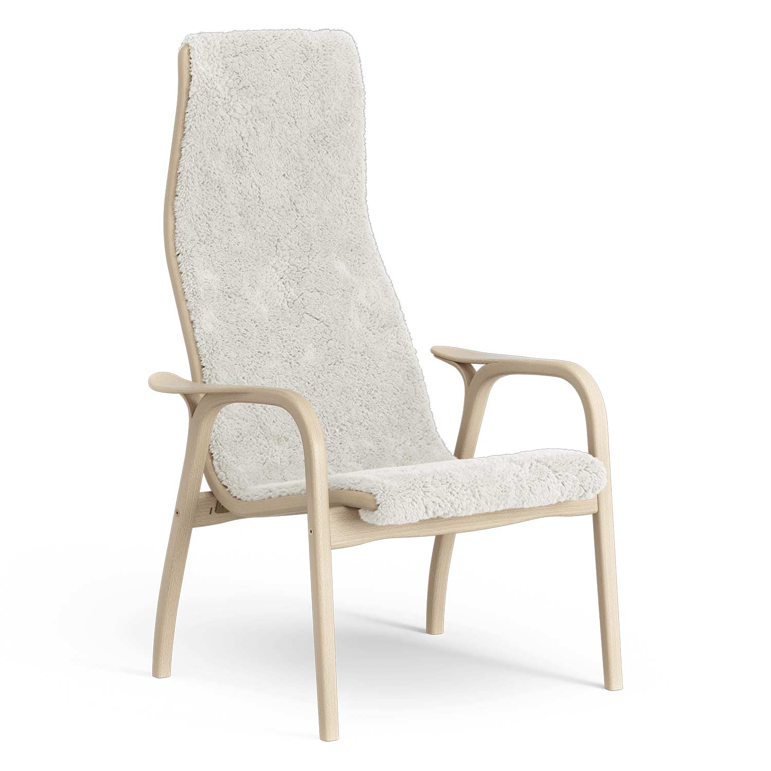 Lamino High Back Chair | Sheepskin Off White