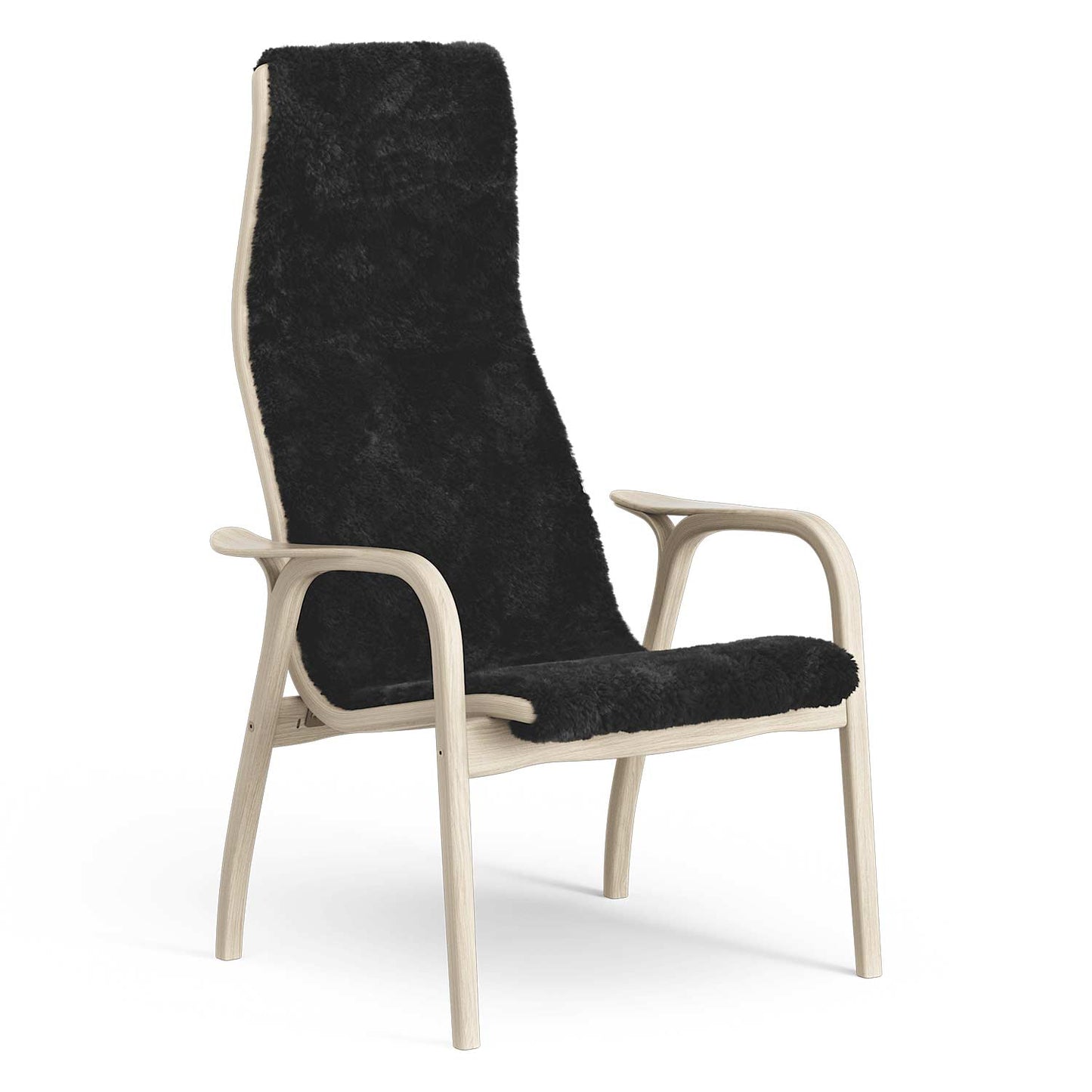 Lamino High Back Chair | Sheepskin Black