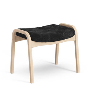 Lamino Footstool | Sheepskin Black