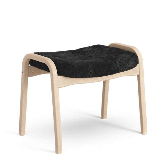 Lamino Footstool | Sheepskin Black