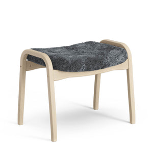 Lamino Footstool | Sheepskin Charcoal