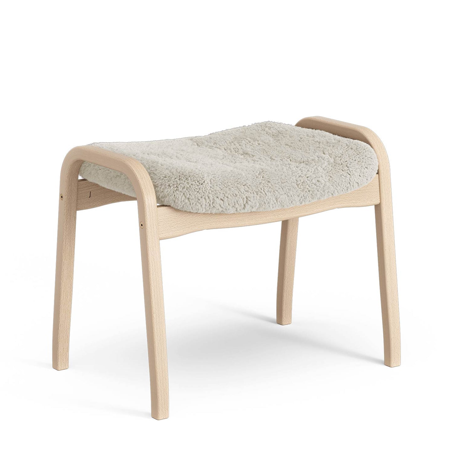 Lamino Footstool | Sheepskin Moonlight