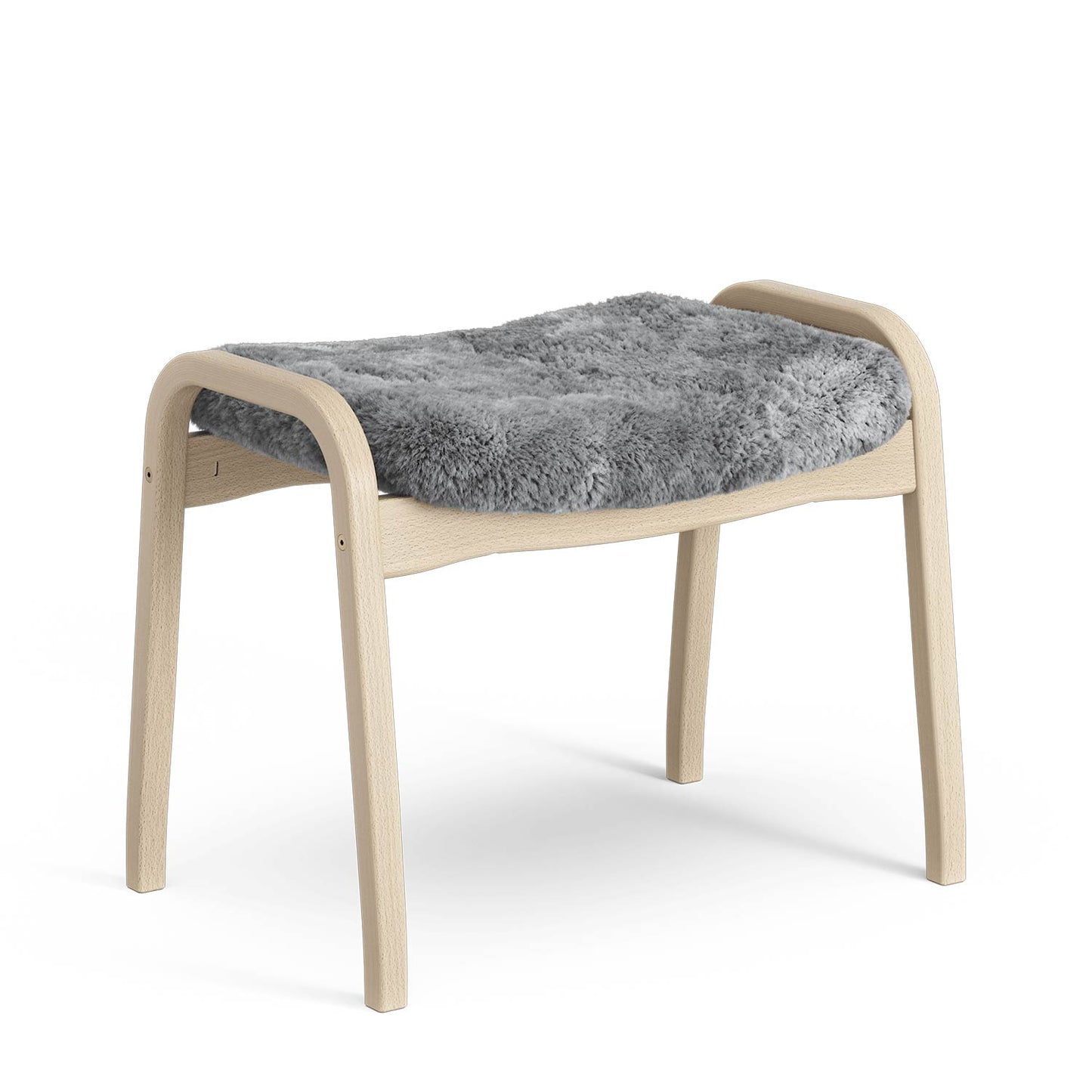 Lamino Footstool | Sheepskin Scandi Grey